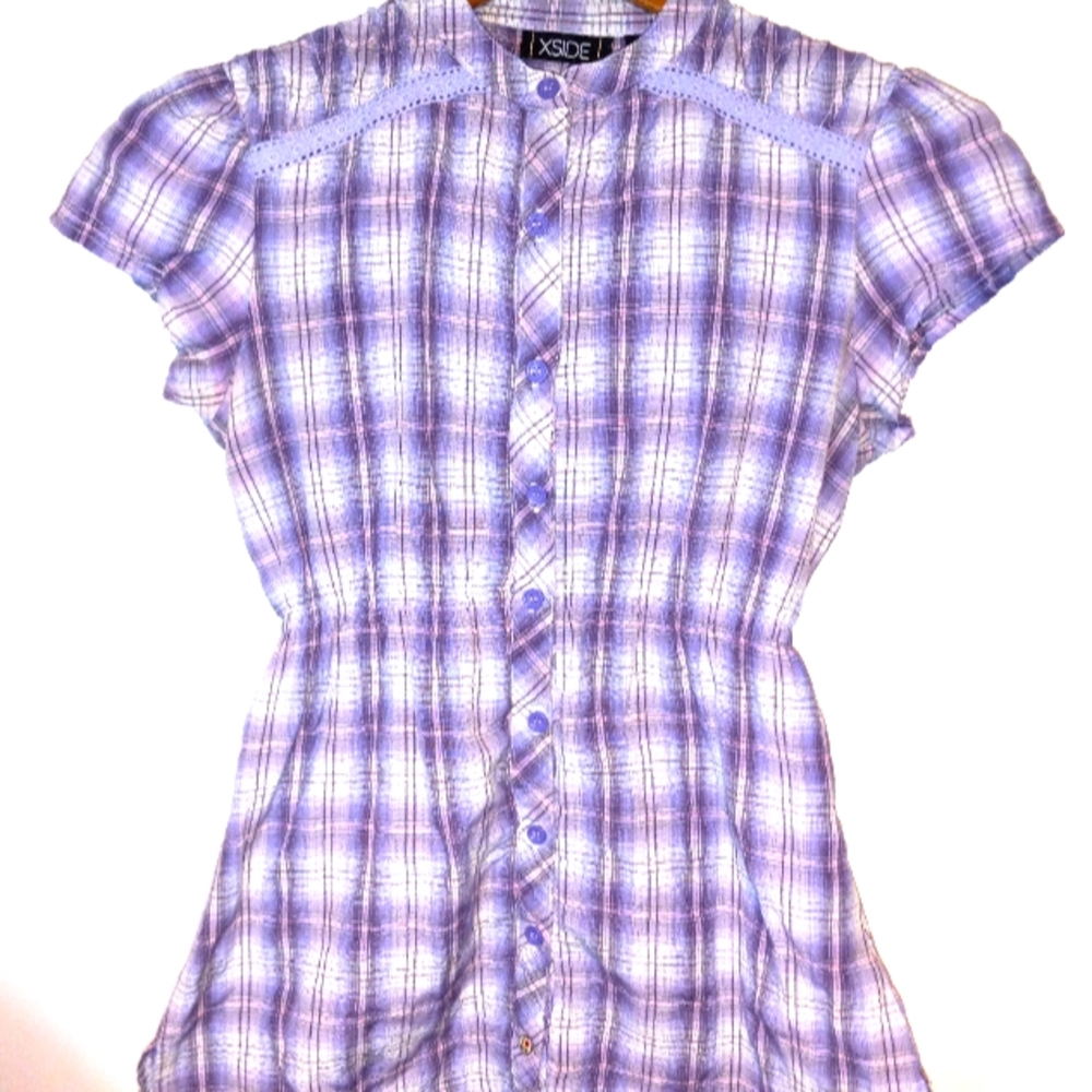 Vintage XSide purple blouse XS